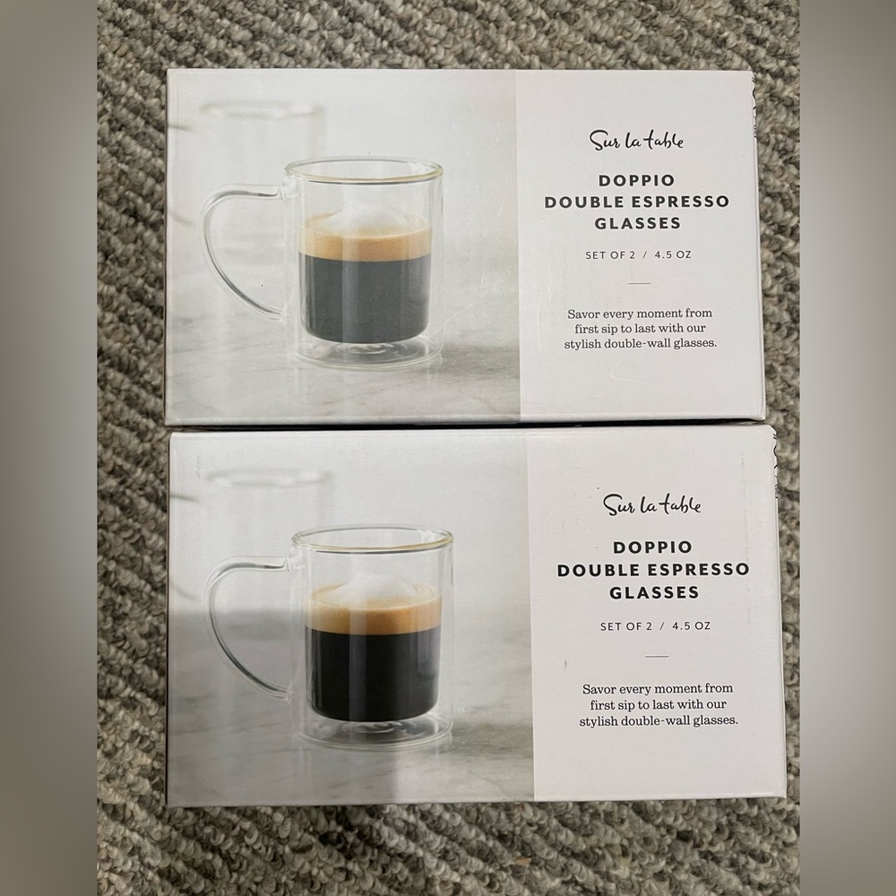Set of 2 NWT Double Walled Espresso Glasses